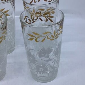 Lot of 4‎ MCM Hazel Atlas Aster  drinking glasses